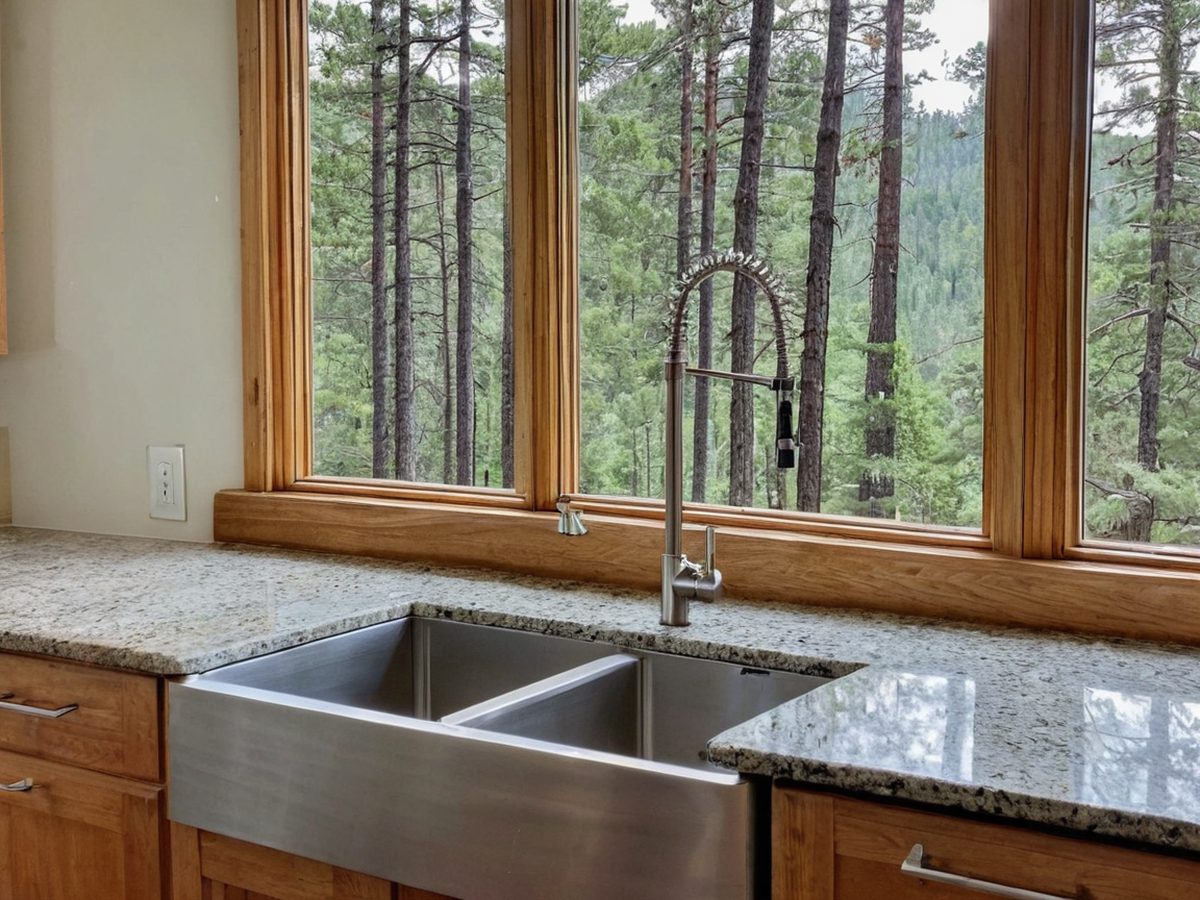 Pull-down kitchen faucet and disposal install with new angle stops, Big Bear City.