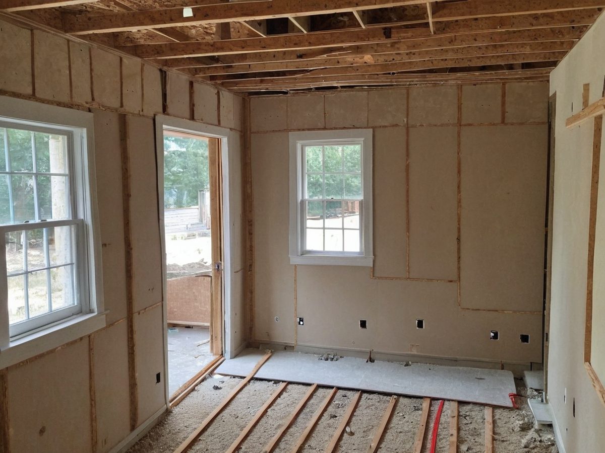 Rough-in on a full remodel down to the studs, ready for inspection, Big Bear City.