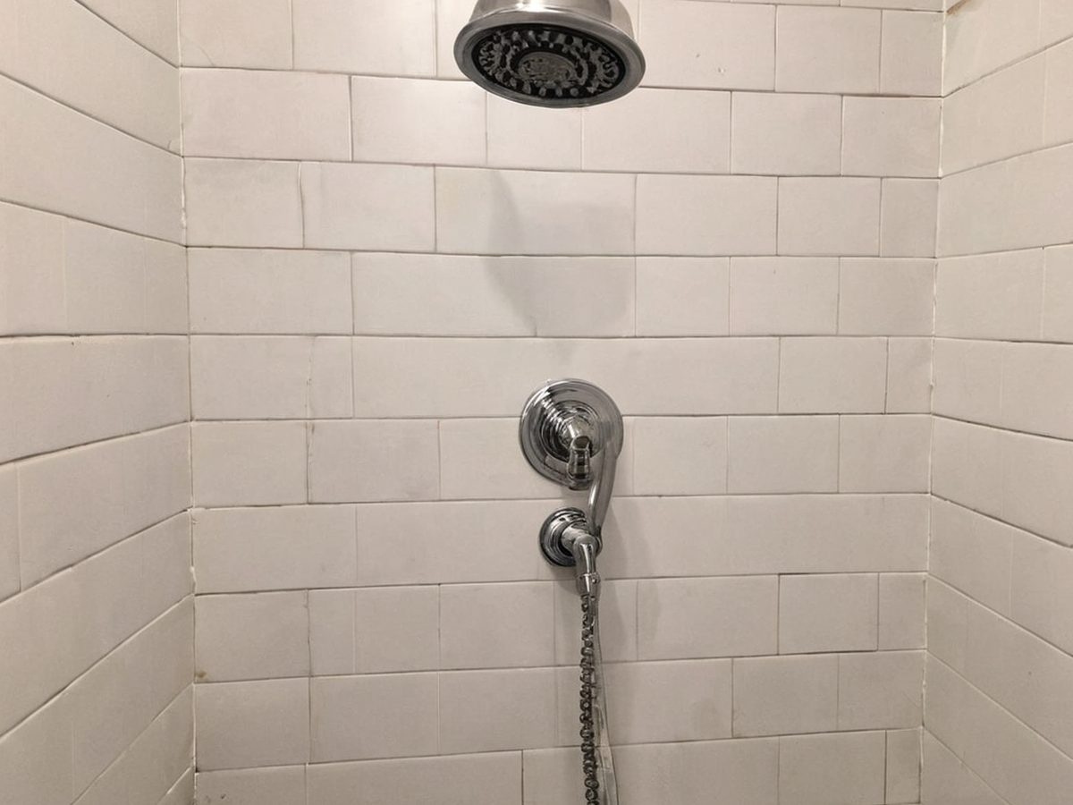 Shower valve replacement and tile rebuild with anti-scald protection, Moonridge.